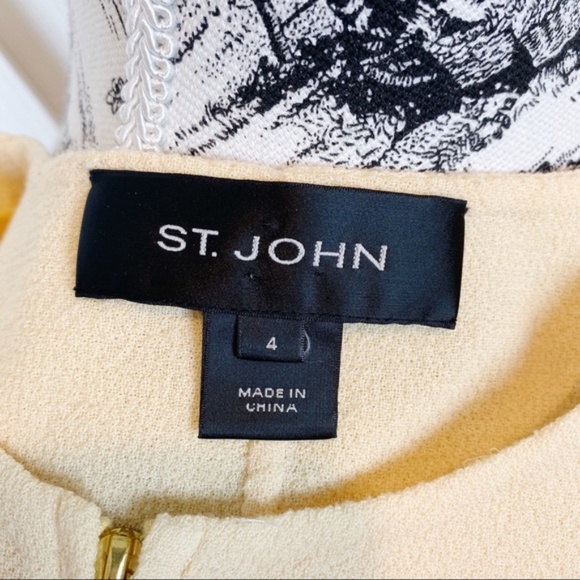 St. John Knit Wool Zip Up Cream Jacket - Picture 5 of 5